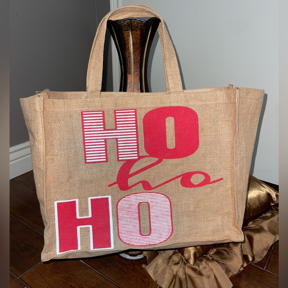 Christmas Burlap Tote